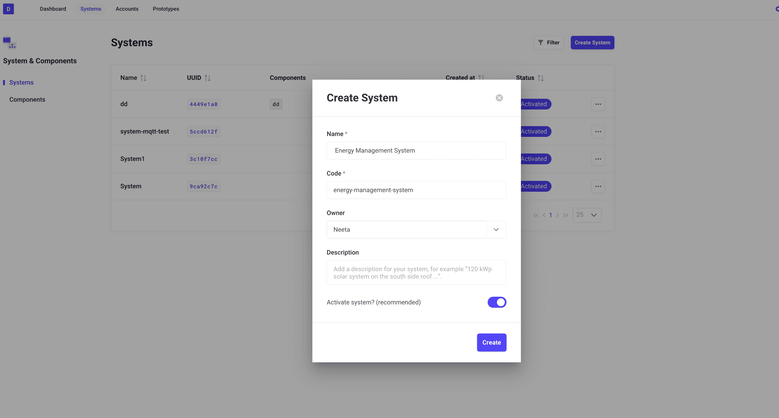 System Creation via DRIVR UI